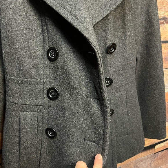 Express Charcoal Double-Breasted Pea Coat - Picture 7 of 16